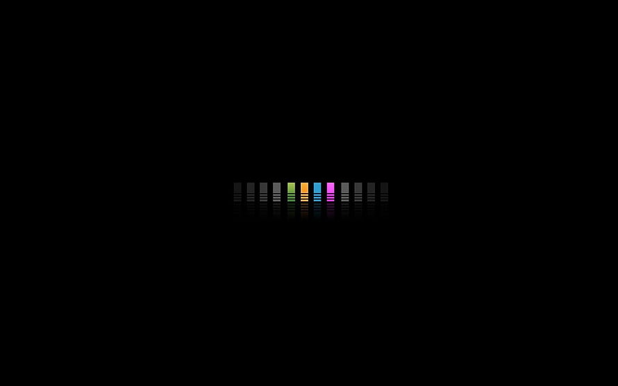 Minimalist Colorful Audio Equalizer Bars on Black Background HD wallpaper