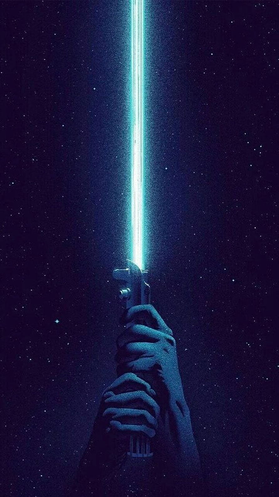 Star Wars Jedi Lightsaber Held Against Starry Night Sky HD phone wallpaper