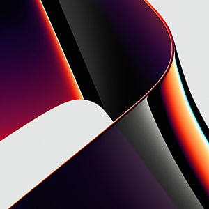 MacBook Pro M1 2022 Abstract Gradient Wallpaper with Vibrant Orange and Purple Curves HD phone wallpaper