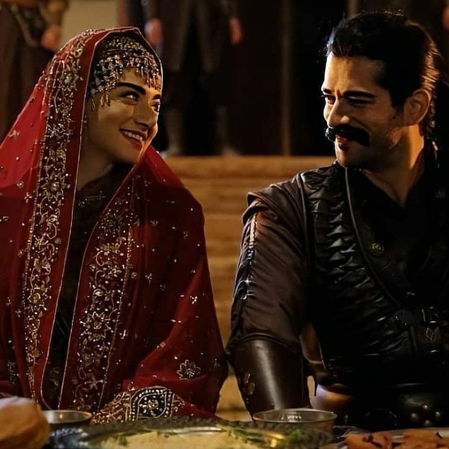 Kurulus Osman: Osman and Bala in Traditional Ottoman Wedding Attire HD phone wallpaper