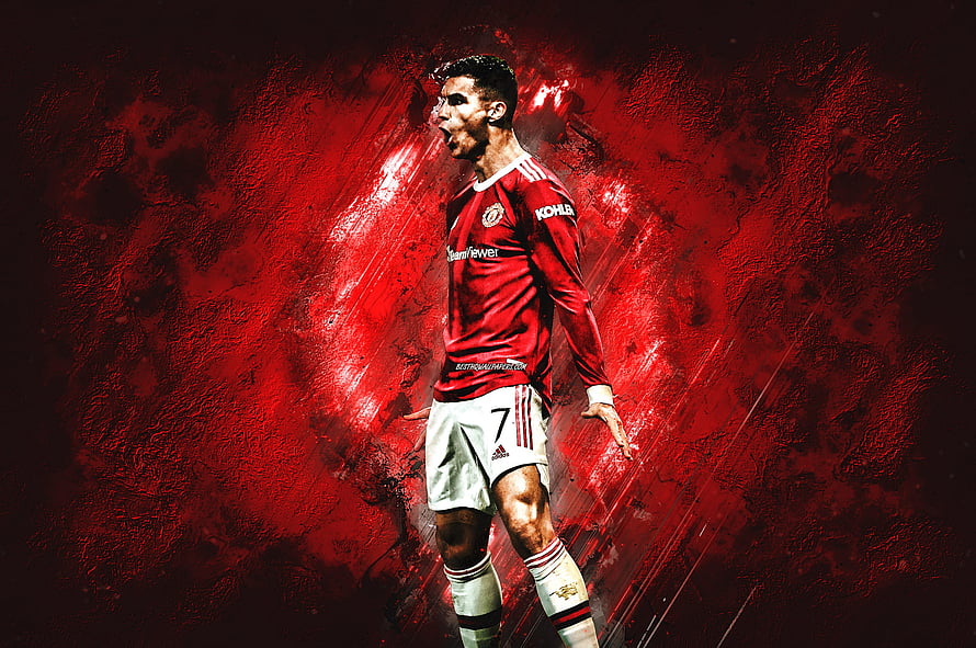 Cristiano Ronaldo Manchester United Red Kit Goal Celebration Wallpaper HD wallpaper