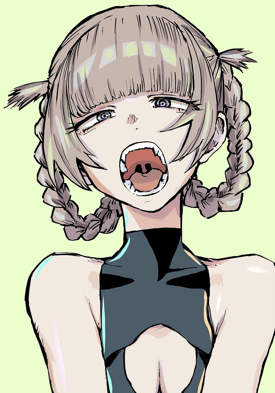 Yofukashi no Uta Anime Character with Braided Hair and Open Mouth HD phone wallpaper
