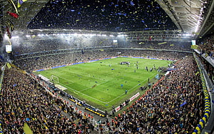 Sukru Saracoglu Stadium Fenerbahce Football Match Celebration in Istanbul Turkey HD wallpaper