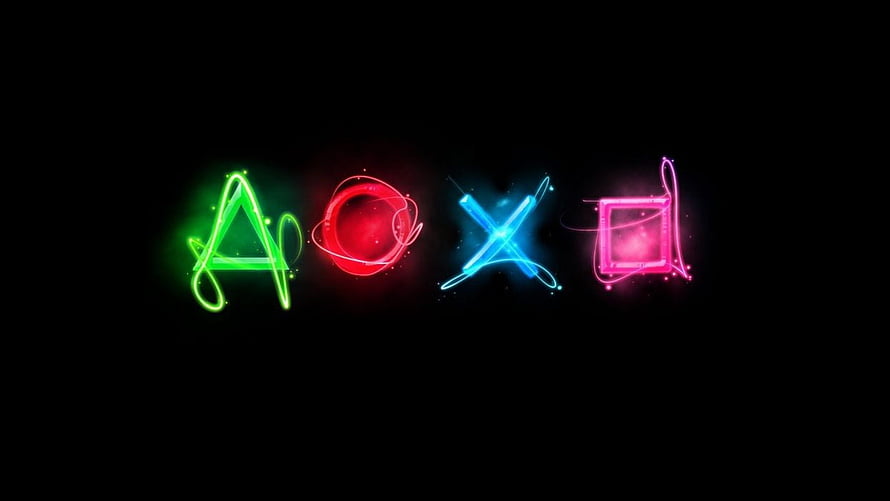 Neon Xbox Controller Symbols on Black Background HD wallpaper