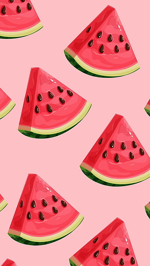 Cute Pink Watermelon Slices Pattern Aesthetic Summer Background HD phone wallpaper