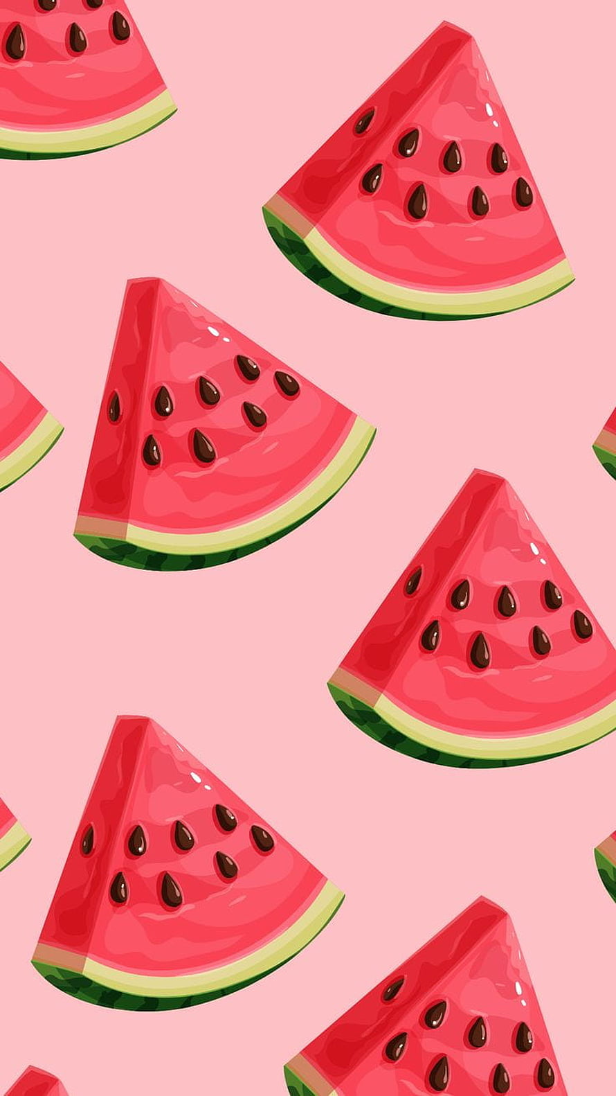 Cute Pink Watermelon Slices Pattern Aesthetic Summer Background HD phone wallpaper