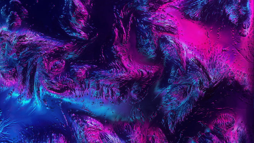Vibrant Neon Abstract Terrain with Swirling Purple and Pink Digital Surface HD wallpaper