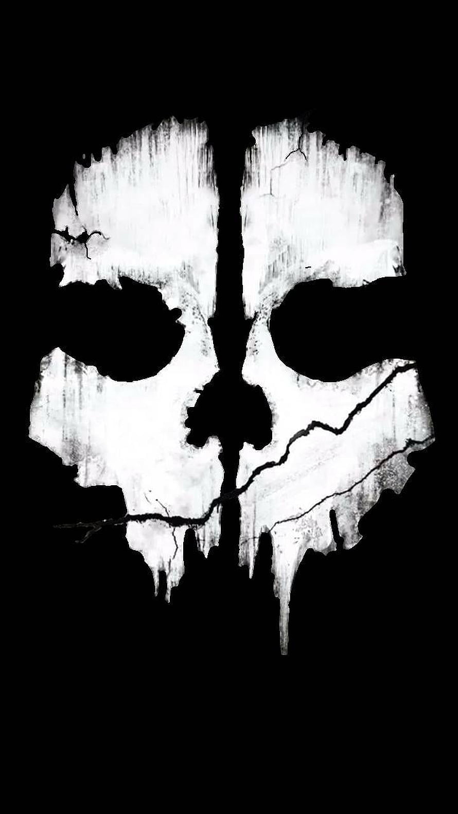 Call of Duty Ghosts Skull Emblem on Black Background HD phone wallpaper