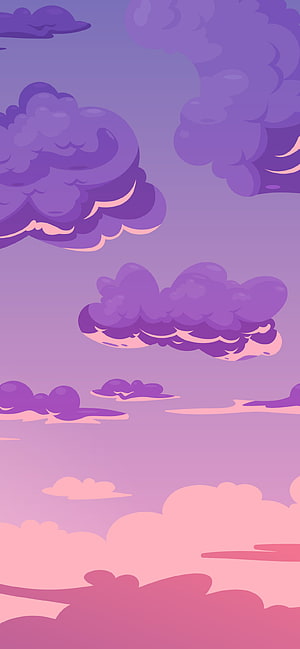 Dreamy Purple and Pink Clouds in a Soft Gradient Sky HD phone wallpaper