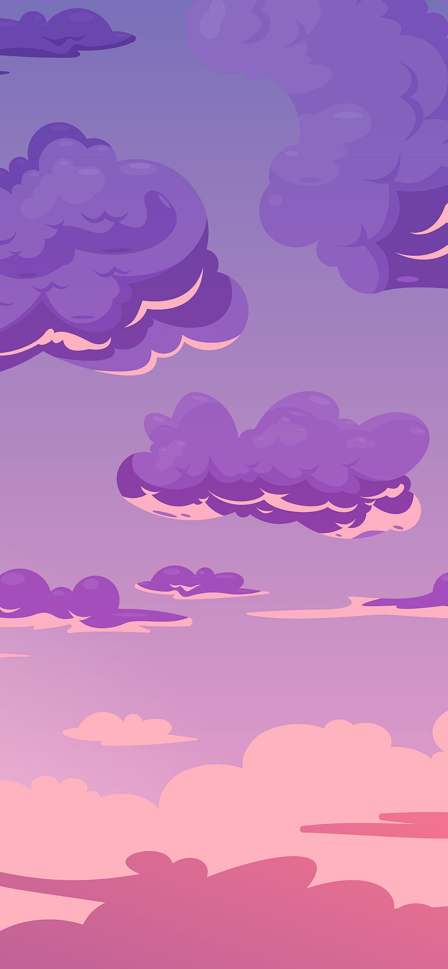 Dreamy Purple and Pink Clouds in a Soft Gradient Sky HD phone wallpaper