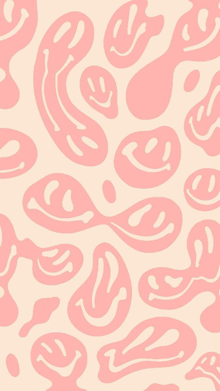 Pastel Pink Smiley Face Pattern on Cream Background HD phone wallpaper