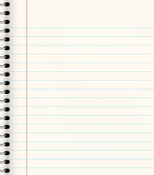Clean Ruled Notebook Paper with Spiral Binding and Red Margin Line HD phone wallpaper