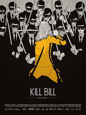 Kill Bill Volume 1 The Bride Fencing the Gogo Yubari Squad in Yellow Suit HD phone wallpaper