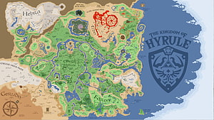 The Legend of Zelda Breath of the Wild Hyrule Kingdom World Map HD wallpaper