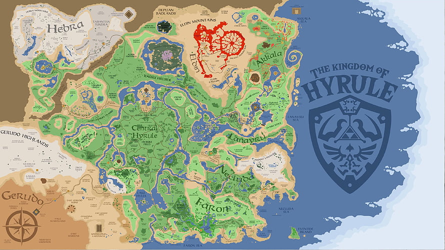 The Legend of Zelda Breath of the Wild Hyrule Kingdom World Map HD wallpaper