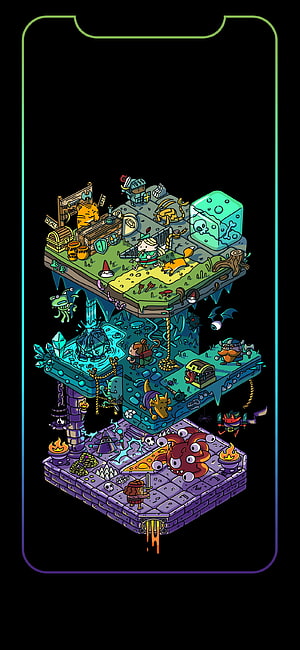 Isometric D&D Dungeon Crawl Illustration with Fantasy Characters and Monsters HD phone wallpaper