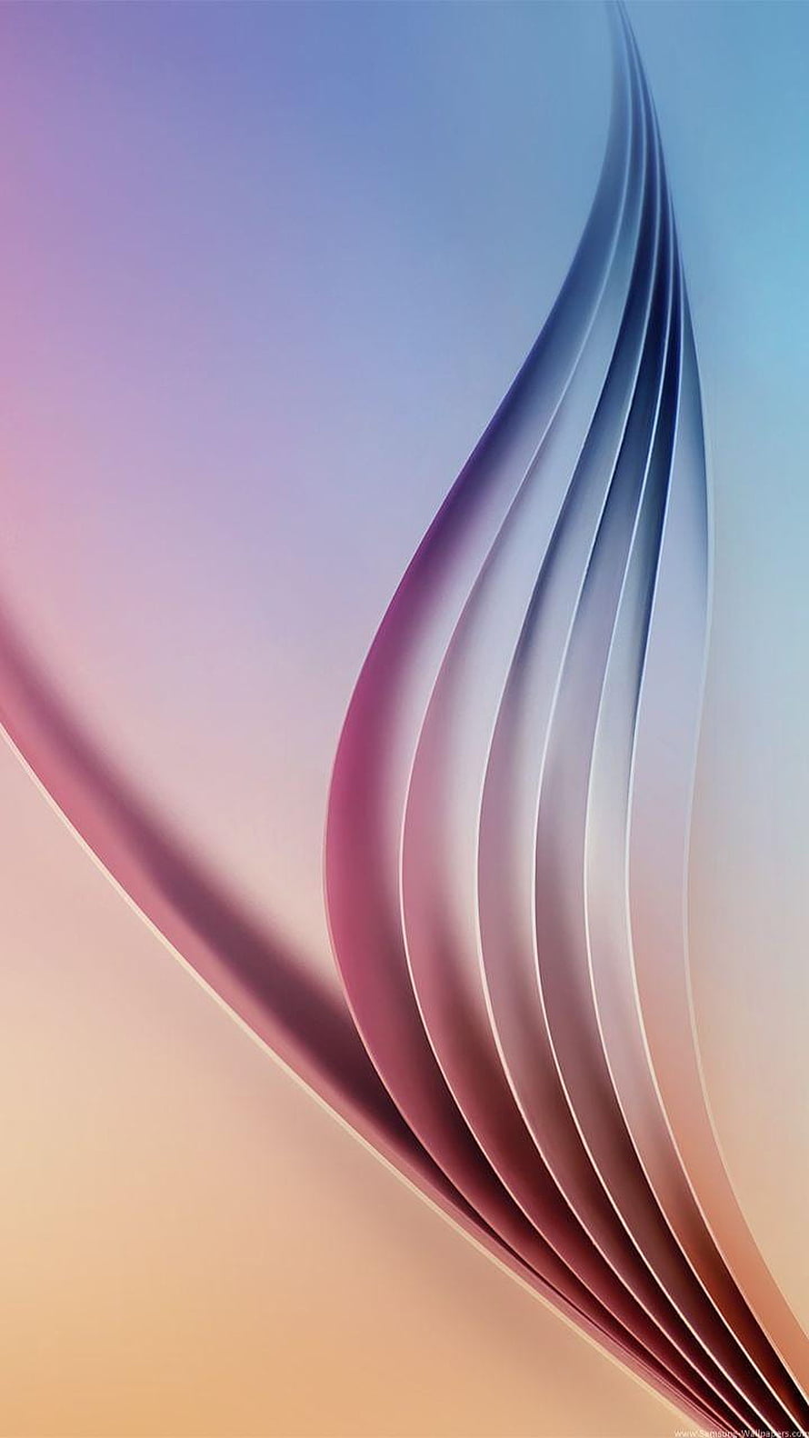 Elegant Abstract Flowing Ribbons in Pastel Pink and Blue Gradient HD phone wallpaper