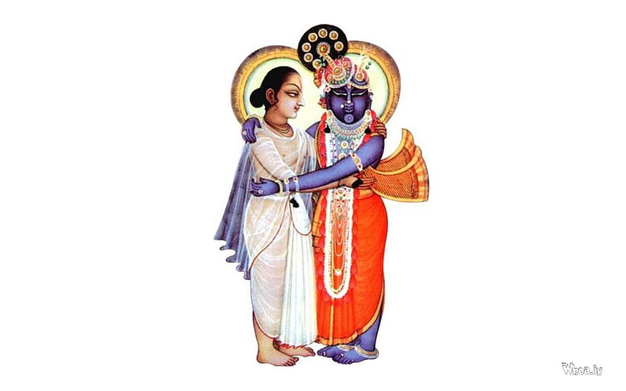 Shree Nathji and Yamunaji Traditional Indian Devotional Painting HD wallpaper