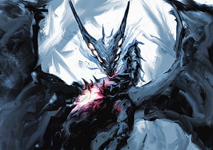 Xeno'Jiiva Monster Hunter World Dark Dragon Concept Art HD wallpaper