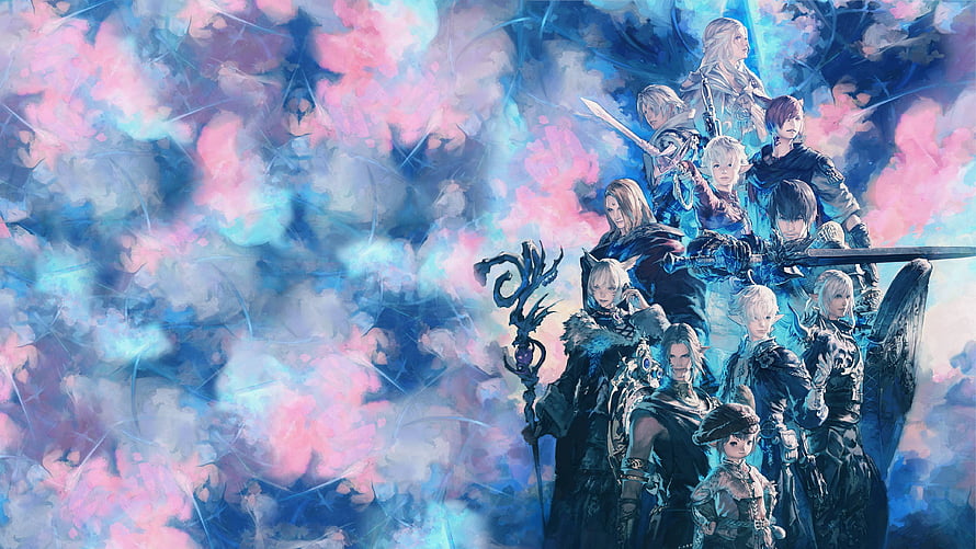 Final Fantasy XIV Endwalker Character Lineup Artwork HD wallpaper