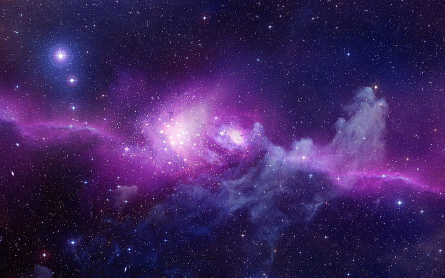 Vibrant Purple Nebula and Star Field in Deep Space HD wallpaper