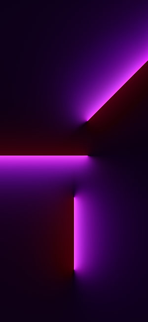 Minimalist purple neon geometric corner with glowing edges on dark background HD phone wallpaper