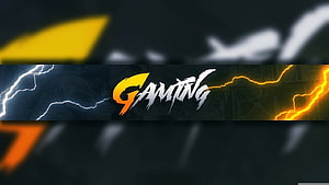 Gaming Channel Banner With Lightning Effects And Dark Background HD wallpaper