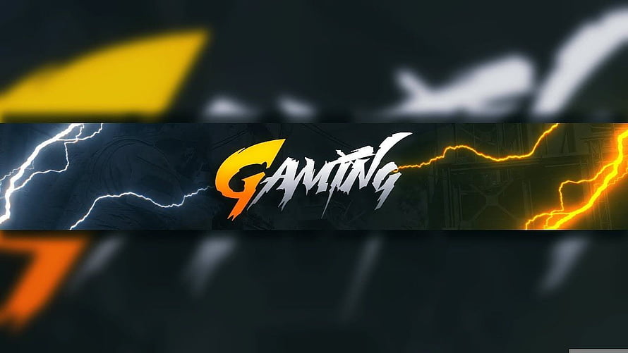 Gaming Channel Banner With Lightning Effects And Dark Background HD wallpaper