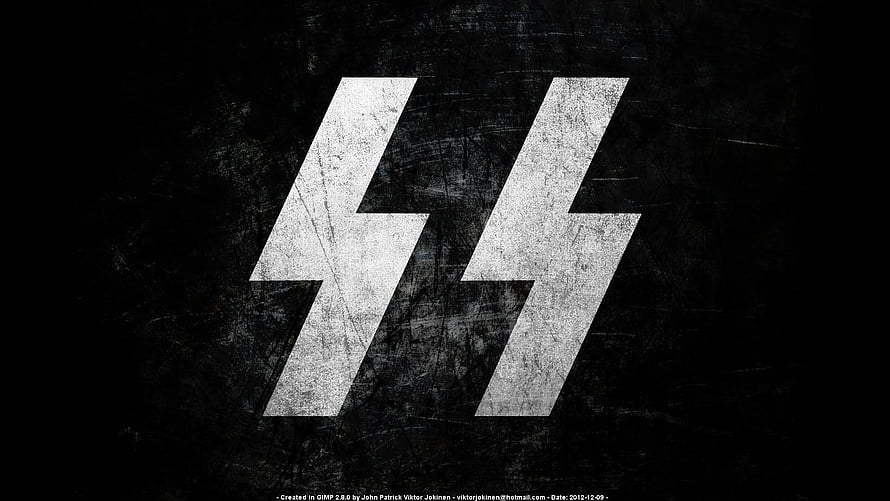 Grungy Black and White Double Lightning Bolt Logo on Distressed Dark Background HD wallpaper