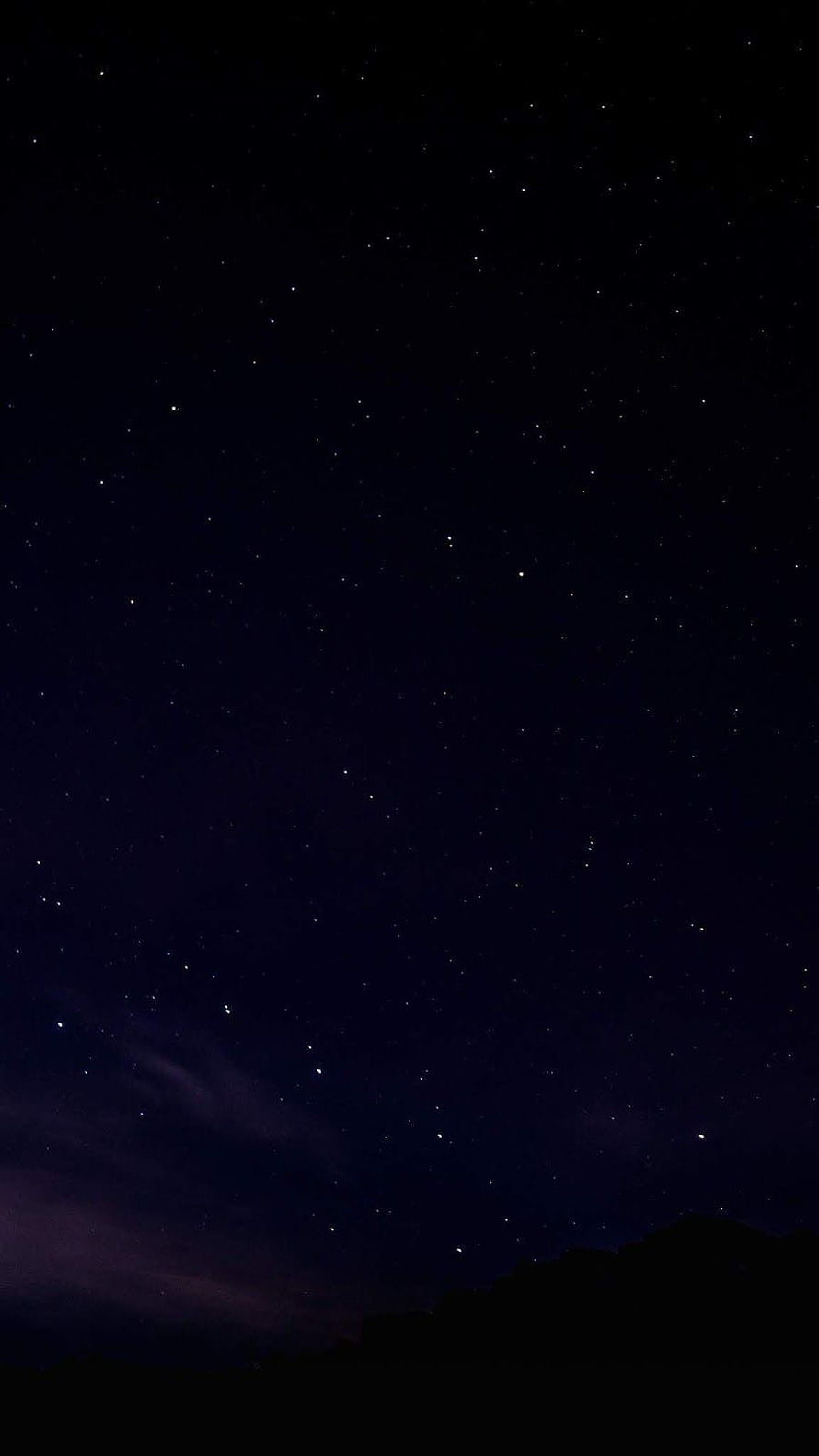 Starry Night Sky Over Dark Mountain Silhouette with Faint Clouds HD phone wallpaper