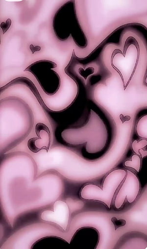 Abstract Blurry Heart Aesthetic Pattern in Soft Pink and Black Tones HD phone wallpaper