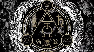 Dark Occult Sigil with Gothic Figures and Mystical Symbols HD wallpaper