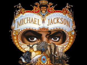 Michael Jackson Dangerous Album Cover Artwork with Ornate Crown and Animal Motifs HD wallpaper