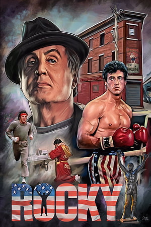Rocky Balboa Digital Art Collage Featuring Sylvester Stallone and Iconic Boxing Scenes HD phone wallpaper