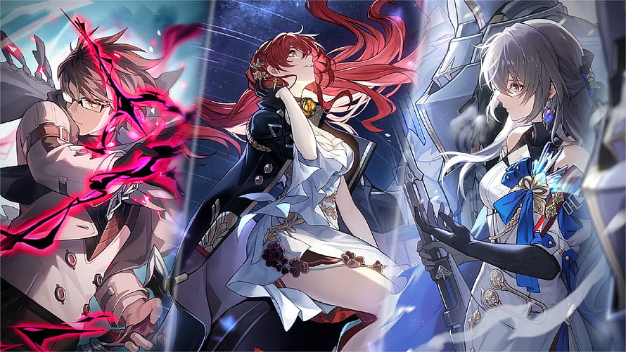 Honkai Star Rail Anime Character Artwork with Red and White Hair HD wallpaper