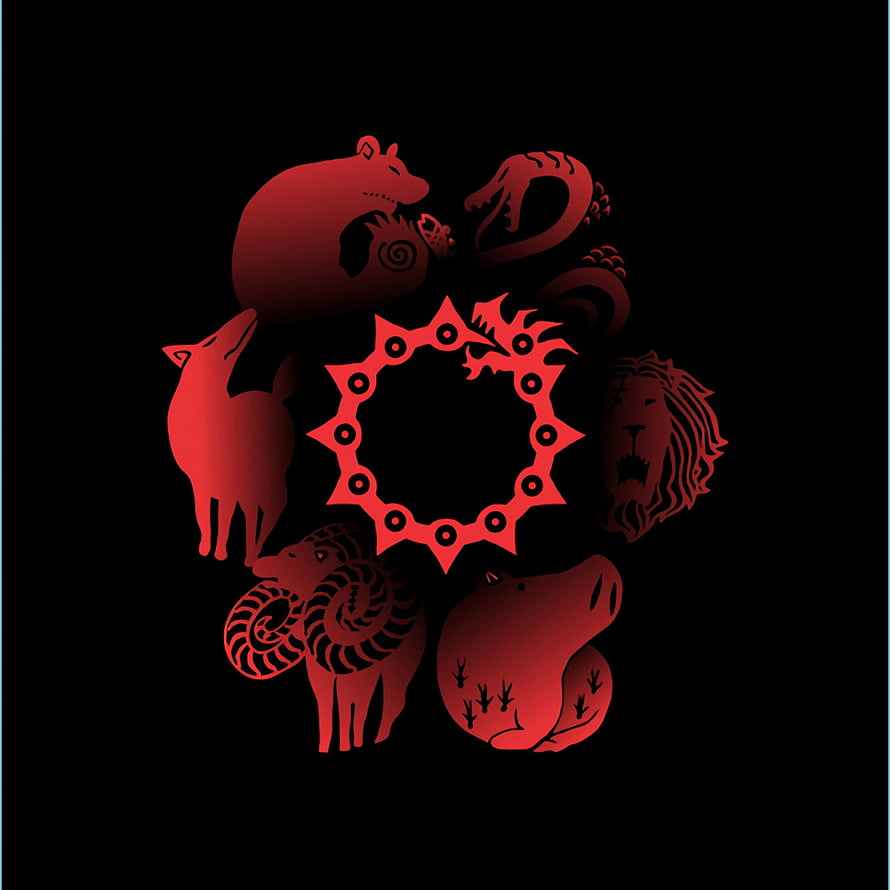 Nanatsu no Taizai Seven Deadly Sins Emblem with Zodiac Animals on Black Background HD phone wallpaper