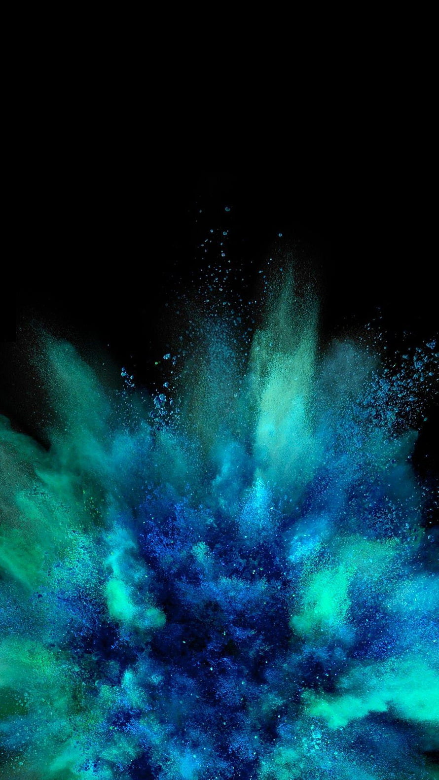 Vibrant Blue and Teal Ink Explosion on Black Background HD phone wallpaper