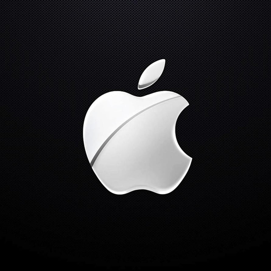 Apple Logo on Black Textured Background Minimalist Wallpaper HD phone wallpaper