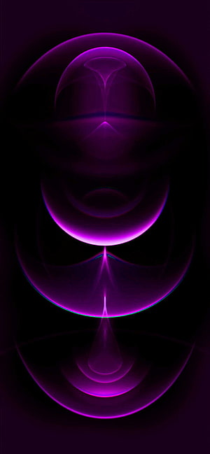 Glowing Purple Abstract Geometric Shapes on Black Background HD phone wallpaper