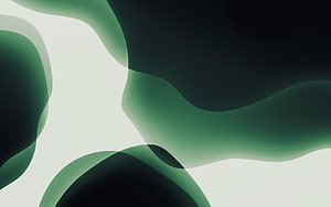 Midnight Green Abstract Organic Shapes Minimalist Digital Art HD wallpaper