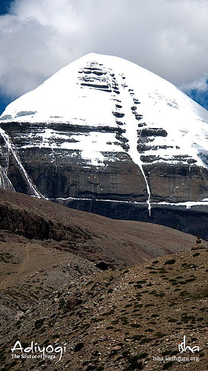Mount Kailash Sacred Snow-Capped Peak in the Himalayas with Arid Valley Foreground HD phone wallpaper
