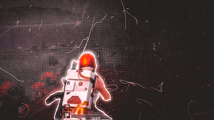 PUBG Mobile Astronaut Character Running Through Dark Sci-Fi Landscape HD wallpaper