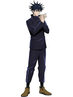Megumi Fushiguro Anime Character in Dark Jujutsu Uniform HD phone wallpaper