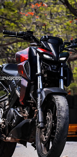 Yamaha MT-15 Motorcycle Front View with Red and Black Custom Paintwork HD phone wallpaper