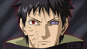 Obito Uchiha Anime Character Portrait With Sharingan And Rinnegan Eyes HD wallpaper
