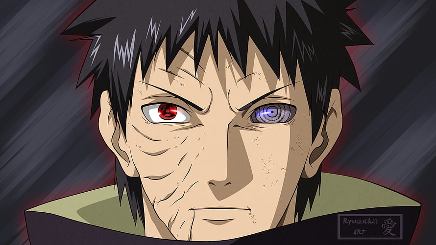 Obito Uchiha Anime Character Portrait With Sharingan And Rinnegan Eyes HD wallpaper