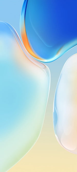 Vivo X70 Pro Default Wallpaper with Soft Blue and Cream Abstract Fluid Shapes HD phone wallpaper
