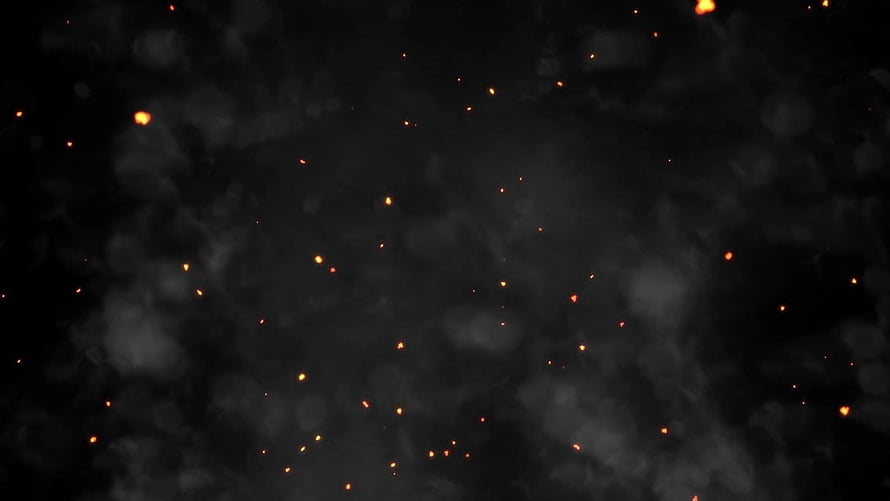 Dark Smoke and Glowing Fire Particles Overlay Background HD wallpaper