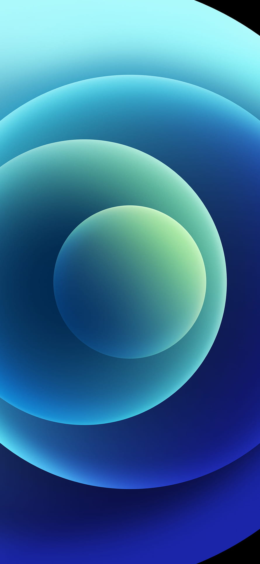 Abstract Concentric Circles in Blue and Teal Gradient with Soft Minimalist Depth HD phone wallpaper