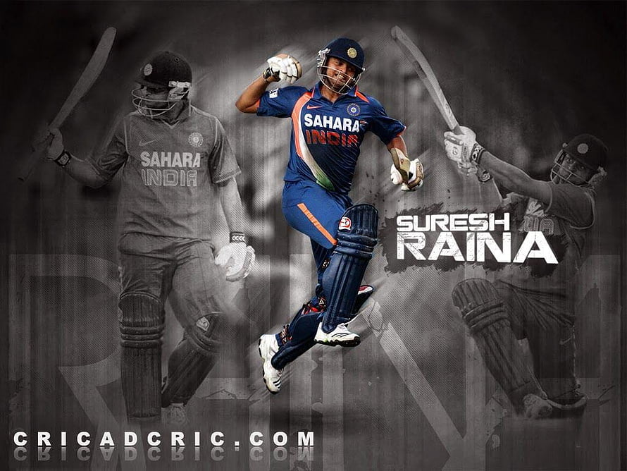 Suresh Raina in Action Wearing Sahara India Cricket Jersey HD wallpaper
